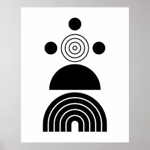 Geometrisch Abstract Zwart Mid Century Contemporar Poster