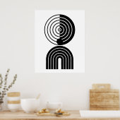 Geometrisch Abstract Zwart Mid Century Contemporar Poster (Keuken)