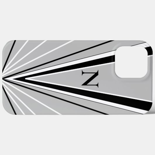 Geometrisch Abstract zwart wit monogram Case-Mate iPhone Case (Achterkant (horizontaal))