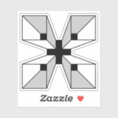 Geometrisch Abstracte Letter X Monogram Sticker (Vel)