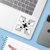 Geometrisch Abstracte Letter X Monogram Sticker (Laptop met iPhone)