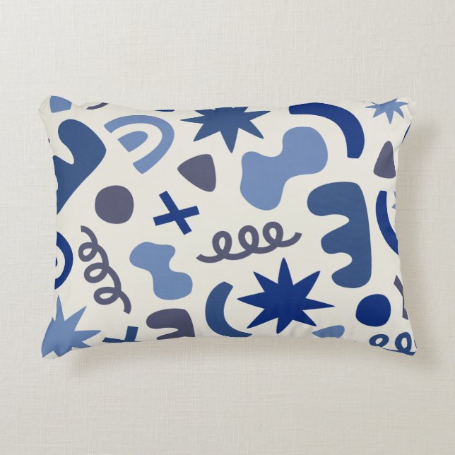 Geometrisch accentkussen – Chic Blue Abstract Desi Accent Kussen (Voorkant)