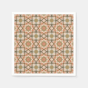 Geometrisch achthoekig patroon met warme kleuren servet
