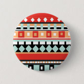 Geometrisch - Adobe, Turquoise & Brown Ronde Button 5,7 Cm (Voorkant)