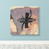 Geometrisch Afbeelding, mimbres Pottery Design Canvas Afdruk (Insitu (Houten vloer))