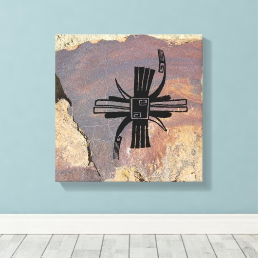 Geometrisch Afbeelding, mimbres Pottery Design Canvas Afdruk (Insitu (Houten vloer))