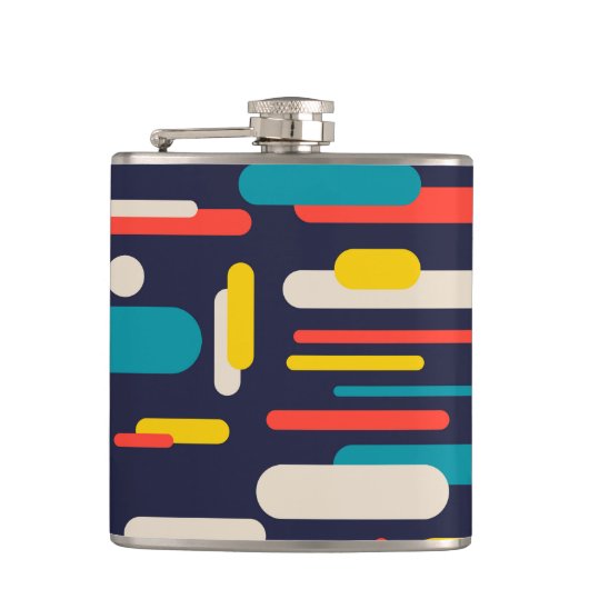 Geometrisch afgerond rechthoekpatroon heupfles (Voorkant)