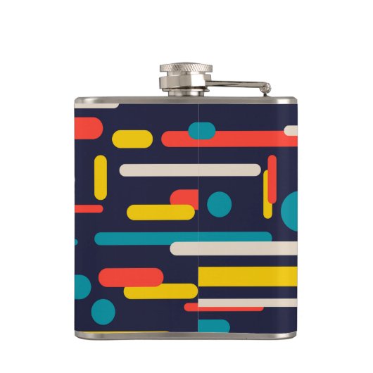 Geometrisch afgerond rechthoekpatroon heupfles (Achterkant)