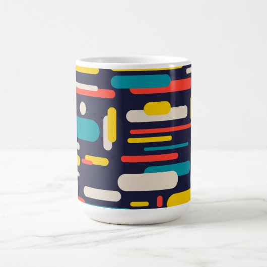 Geometrisch afgerond rechthoekpatroon koffiemok (Center)