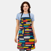 Geometrisch afgerond rechthoekpatroon schort (Gedragen)