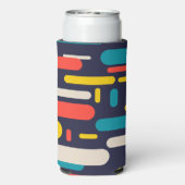 Geometrisch afgerond rechthoekpatroon seltzer blikjeskoeler (Seltzer Achterkant)