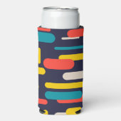 Geometrisch afgerond rechthoekpatroon seltzer blikjeskoeler (Seltzer Voorkant)