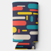 Geometrisch afgerond rechthoekpatroon seltzer blikjeskoeler (Achterkant)