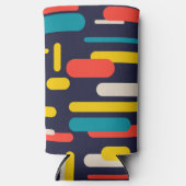 Geometrisch afgerond rechthoekpatroon seltzer blikjeskoeler (Voorkant)