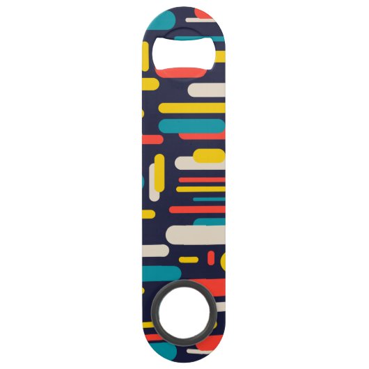 Geometrisch afgerond rechthoekpatroon speed flessenopener (Achterkant)