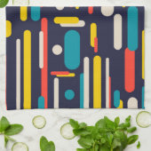 Geometrisch afgerond rechthoekpatroon theedoek (Gevouwen)