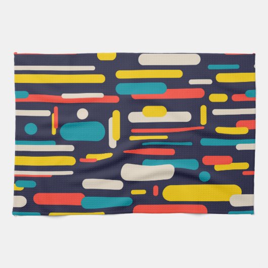 Geometrisch afgerond rechthoekpatroon theedoek (Horizontaal)