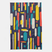 Geometrisch afgerond rechthoekpatroon theedoek (Verticaal)