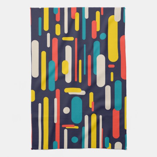 Geometrisch afgerond rechthoekpatroon theedoek (Verticaal)