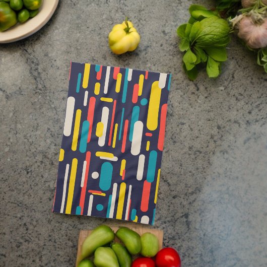 Geometrisch afgerond rechthoekpatroon theedoek