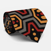 Geometrisch Afrikaanse patroon Stropdas (Opgerold)