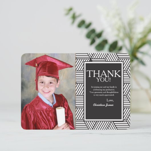 Geometrisch Afstuderen Foto Hartelijk dank Kaart (Staand voorkant)