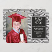 Geometrisch Afstuderen Fotouitnodiging Kaart (Voorkant / Achterkant)