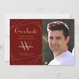 Geometrisch Afstuderen van het moderne maroon Mono Aankondiging