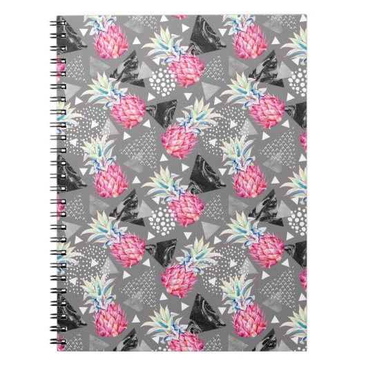 Geometrisch ananas gestructureerd patroon notitieboek (Voorkant)