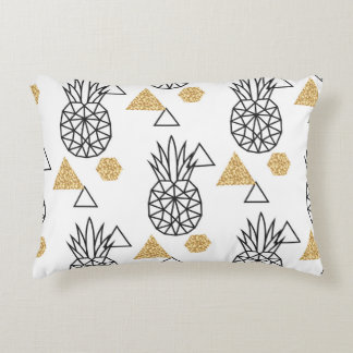 Geometrisch ananas gouden Stippen patroon. Accent Kussen