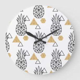 Geometrisch ananas gouden Stippen patroon. Grote Klok