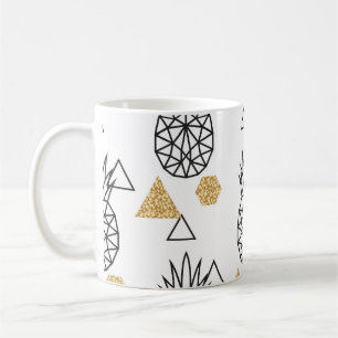 Geometrisch ananas gouden Stippen patroon. Koffiemok