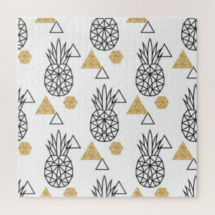 Geometrisch ananas gouden Stippen patroon. Legpuzzel