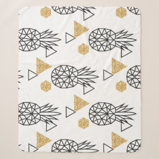 Geometrisch ananas gouden Stippen patroon. Sherpa Deken