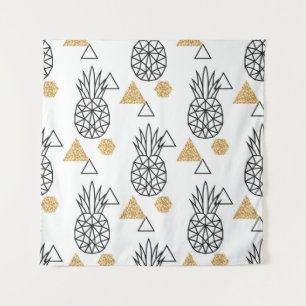 Geometrisch ananas gouden Stippen patroon. Wandkleed