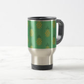 Geometrisch ananaspatroon op groen reisbeker (Voorkant rechts)