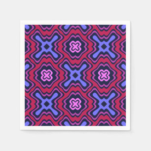 Geometrisch arabesk patroon in levendig roze en bl servet