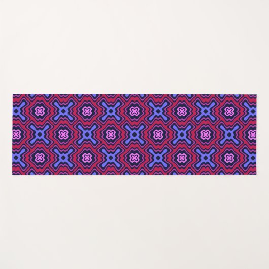 Geometrisch arabesk patroon in levendig roze en bl yogamat (Voorkant (horizontaal))