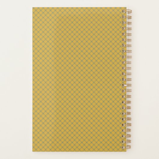 Geometrisch & Art Deco Blue & Yellow Personated Planner (Achterkant)
