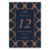  Geometrisch Art Deco Gatsby Trouwnummer Kaart (Voorkant)
