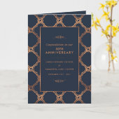  Geometrisch, Art Deco Jubileum Kaart (Gele Bloem)