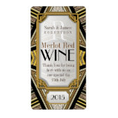 geometrisch + Art Deco Wijn Drink Flessenlabels Etiket (Voorkant)