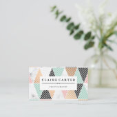 Geometrisch artistiek patroon diagonale strepen visitekaartje (Staand voorkant)