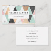Geometrisch artistiek patroon diagonale strepen visitekaartje (Voorkant / Achterkant)