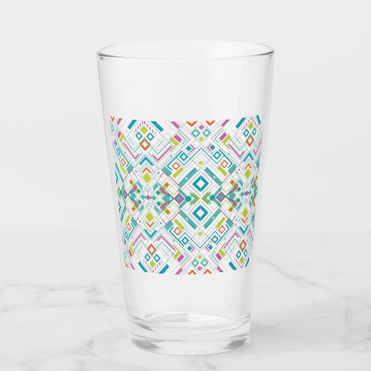 Geometrisch Aztec-patroon Glas (Voorkant)