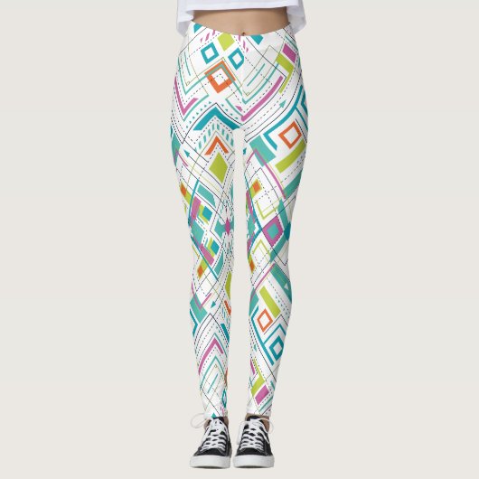 Geometrisch Aztec-patroon Leggings (Voorkant)