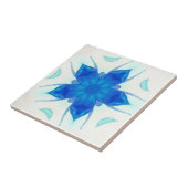 Geometrisch Azure blue flower turquoise aquamarine Tegeltje (Zijkant)