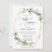 Geometrisch Baby shower van de Leafy Foliage Kaart (Voorkant)