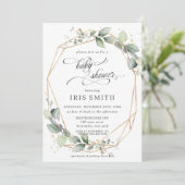 Geometrisch Baby shower van de Leafy Foliage Kaart (Staand voorkant)