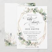 Geometrisch Baby shower van de Leafy Foliage Kaart (Voorkant / Achterkant)